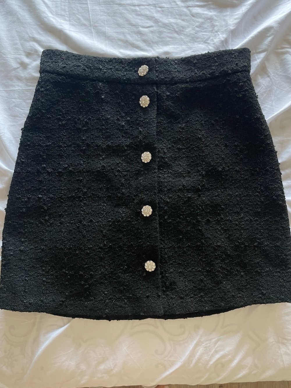H&M tweed mini skirt- black
